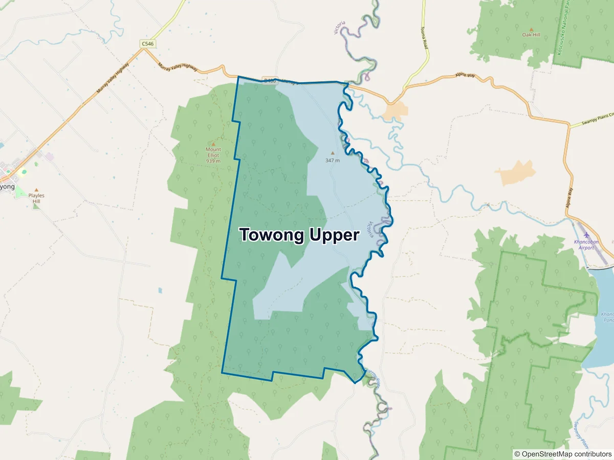 Map of Towong Upper, VIC, Australia