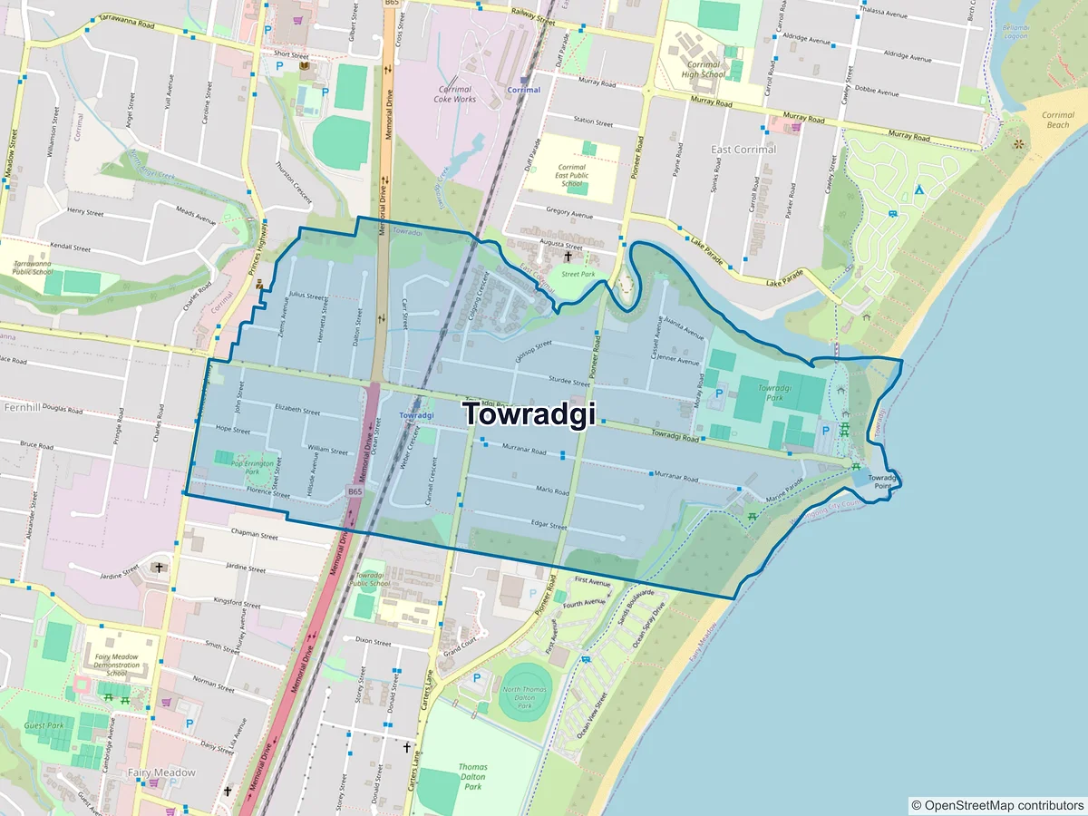 Map of Towradgi, NSW, Australia