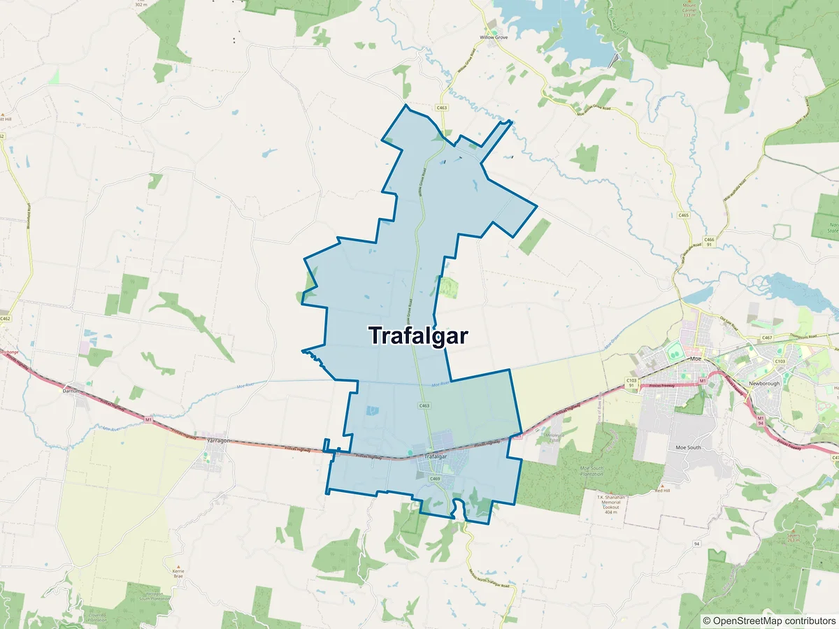Map of Trafalgar, VIC, Australia