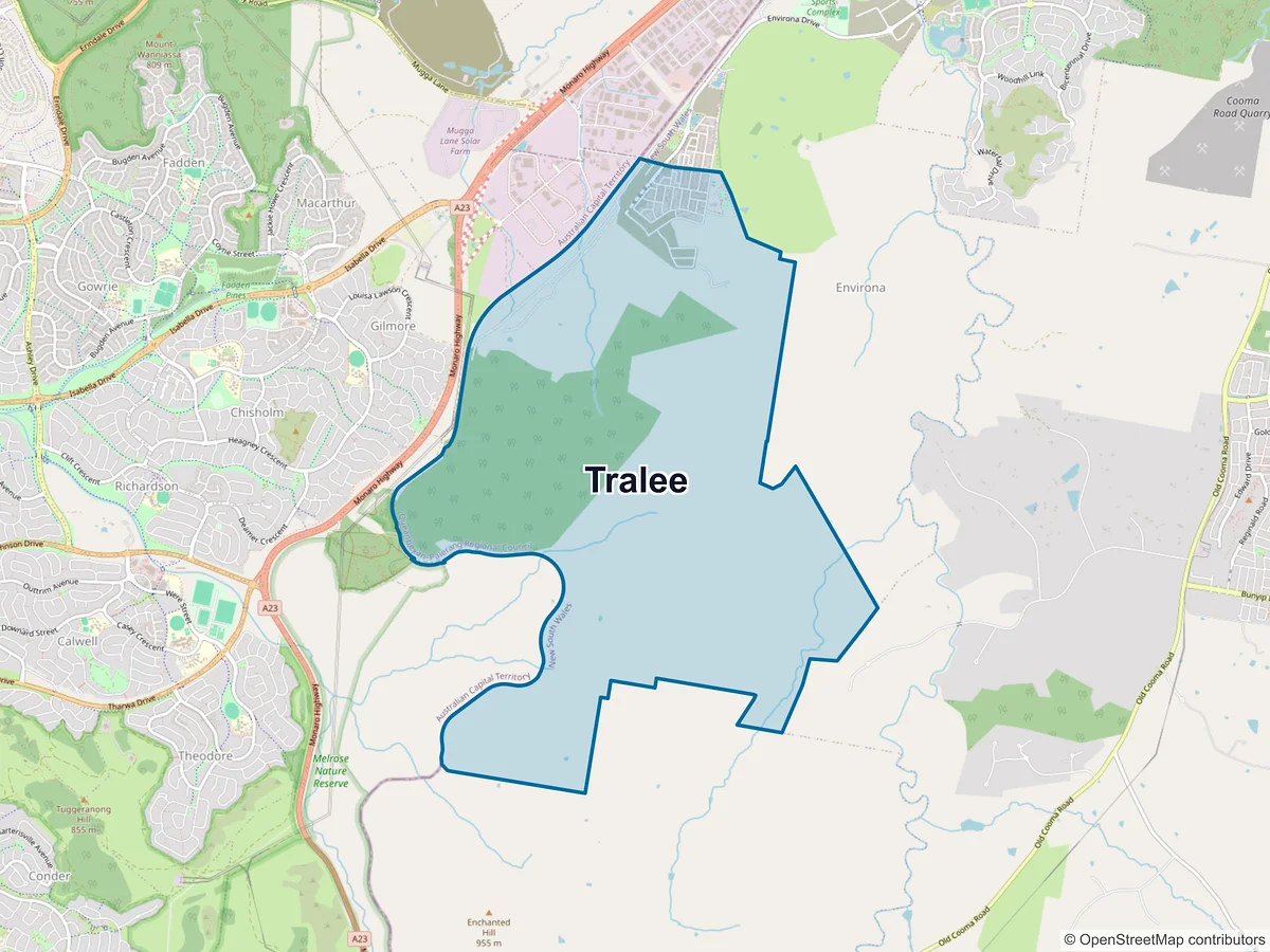 Map of Tralee, NSW, Australia