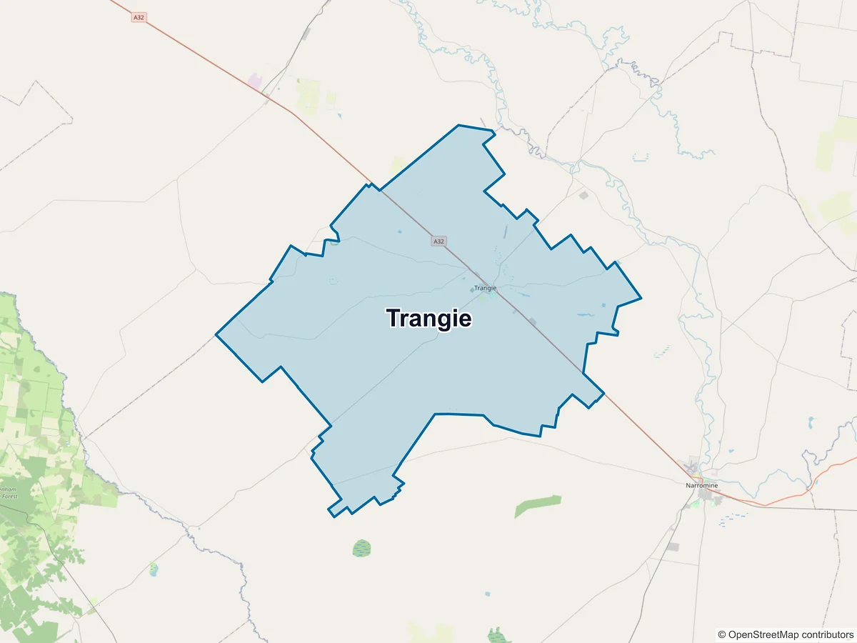 Map of Trangie, NSW, Australia