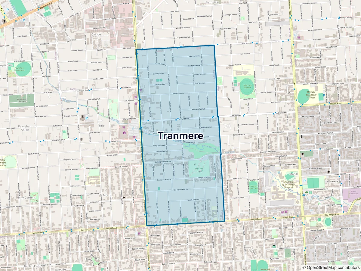 Map of Tranmere, SA, Australia