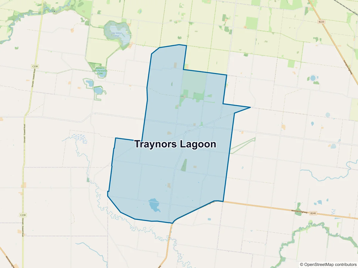 Map of Traynors Lagoon, VIC, Australia