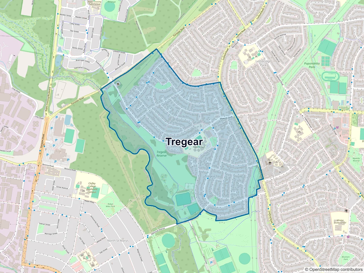 Map of Tregear, NSW, Australia