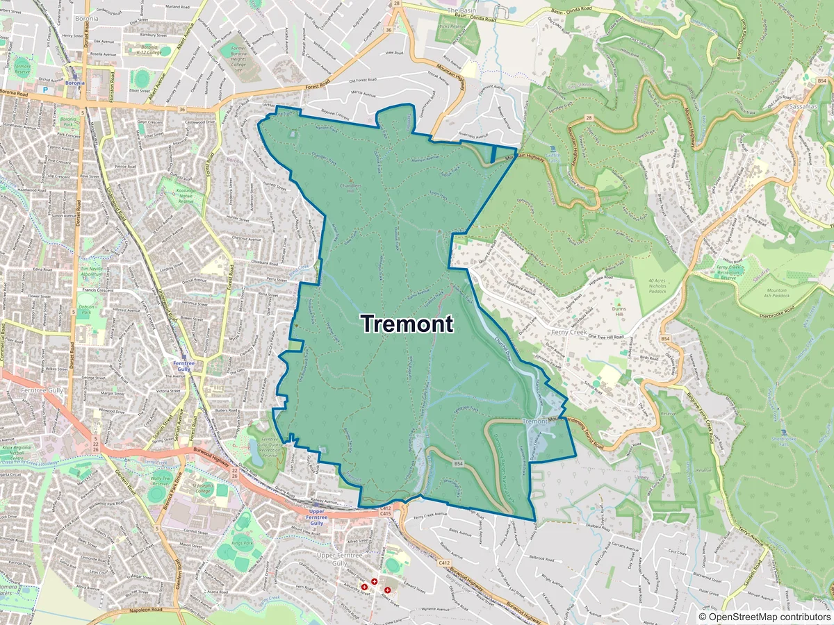 Map of Tremont, VIC, Australia