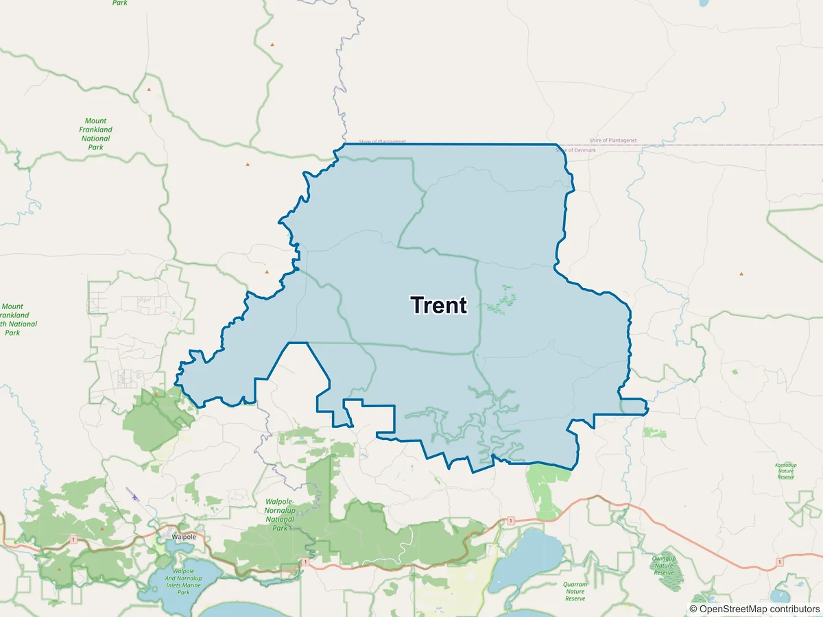 Map of Trent, WA, Australia