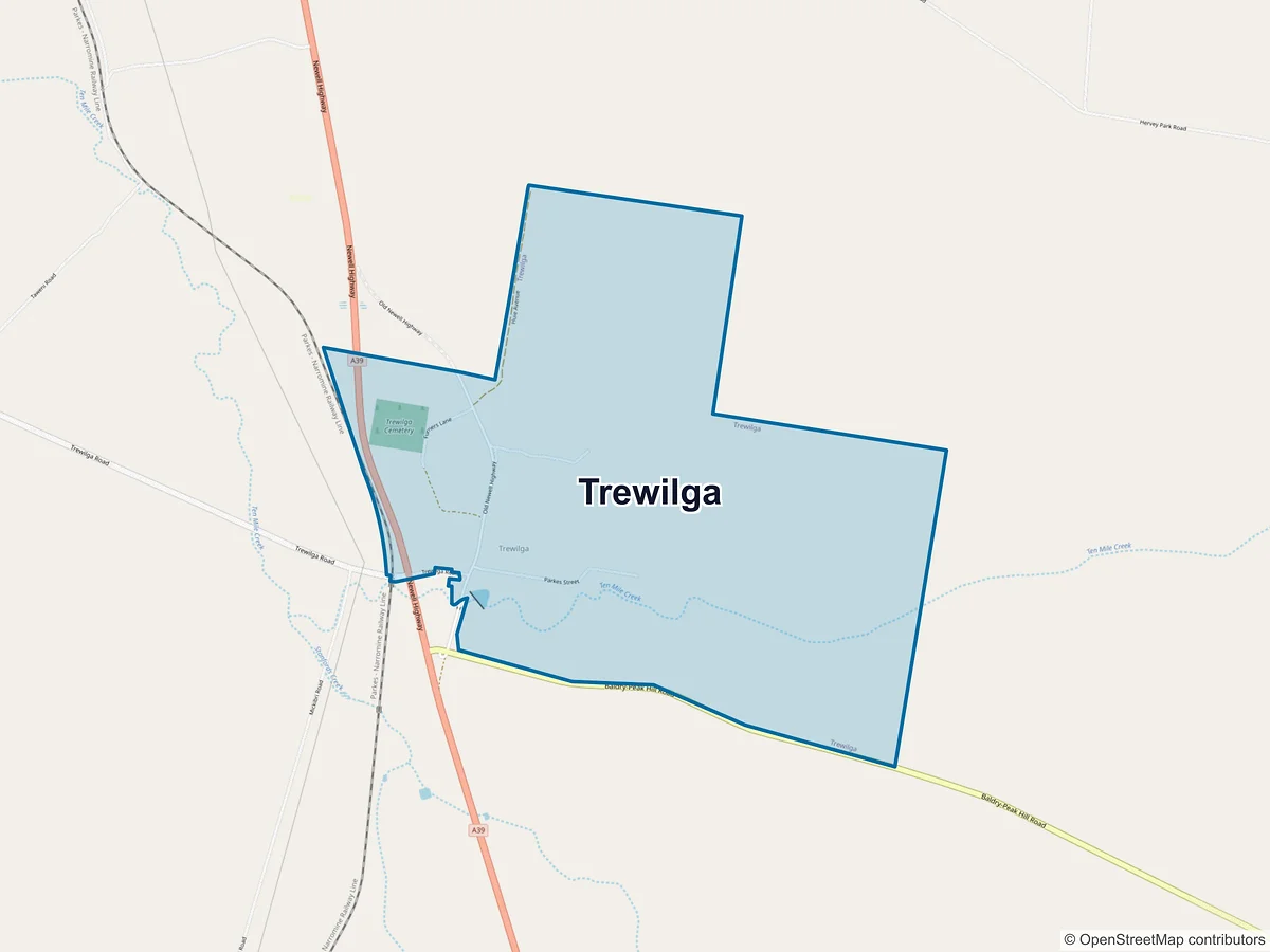 Map of Trewilga, NSW, Australia