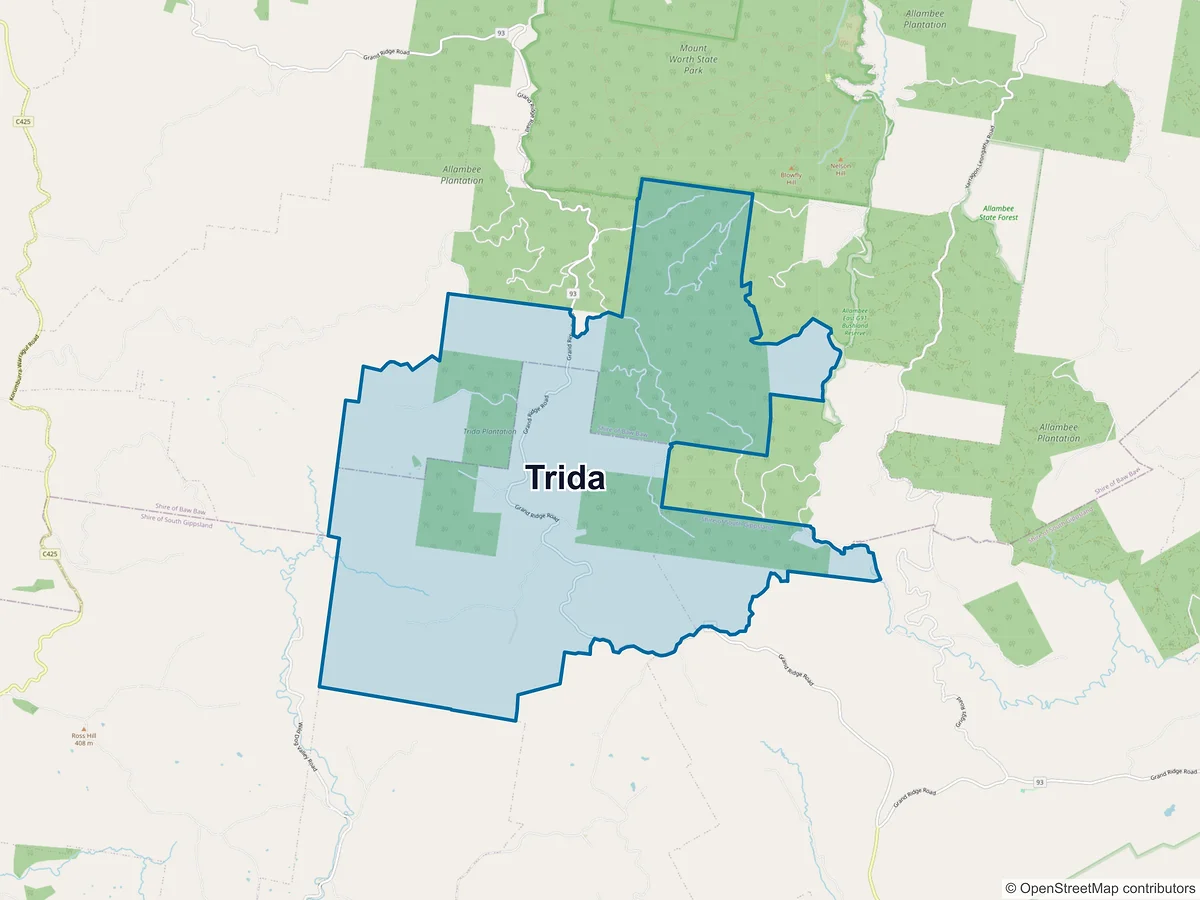 Map of Trida, VIC, Australia