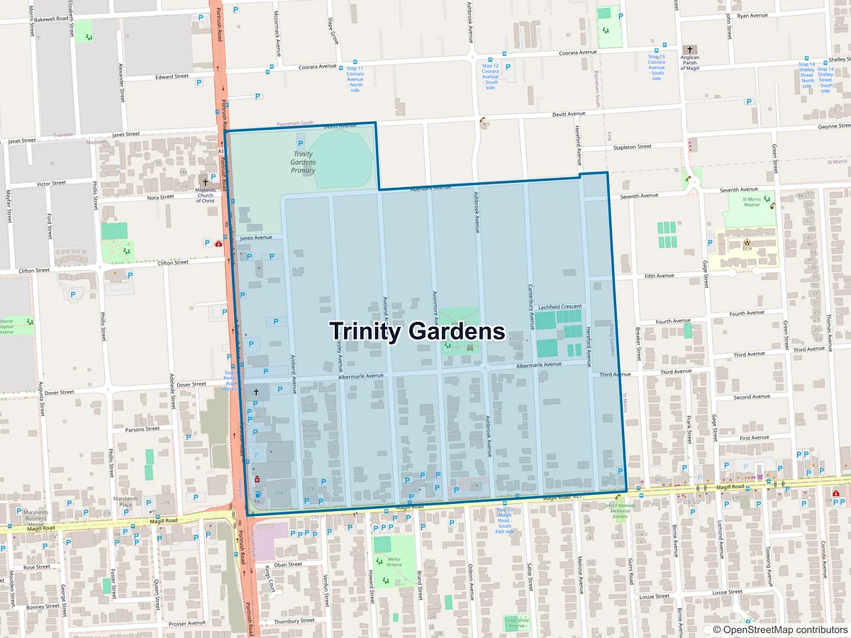 Map of Trinity Gardens, SA, Australia