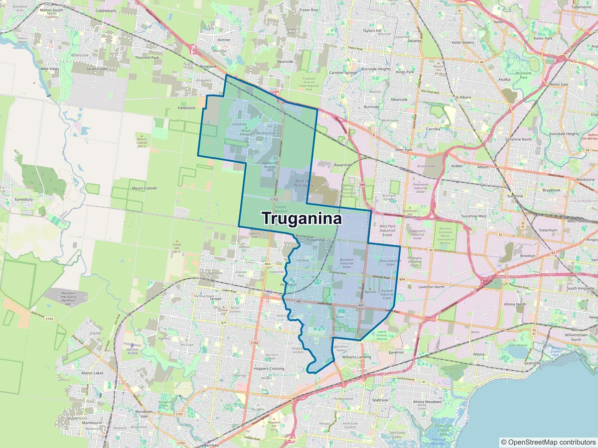 Map of Truganina, VIC, Australia