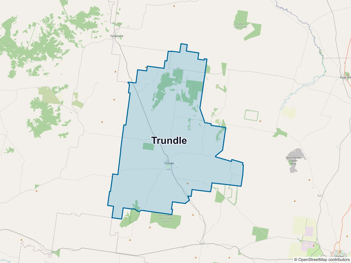 Map of Trundle, NSW, Australia
