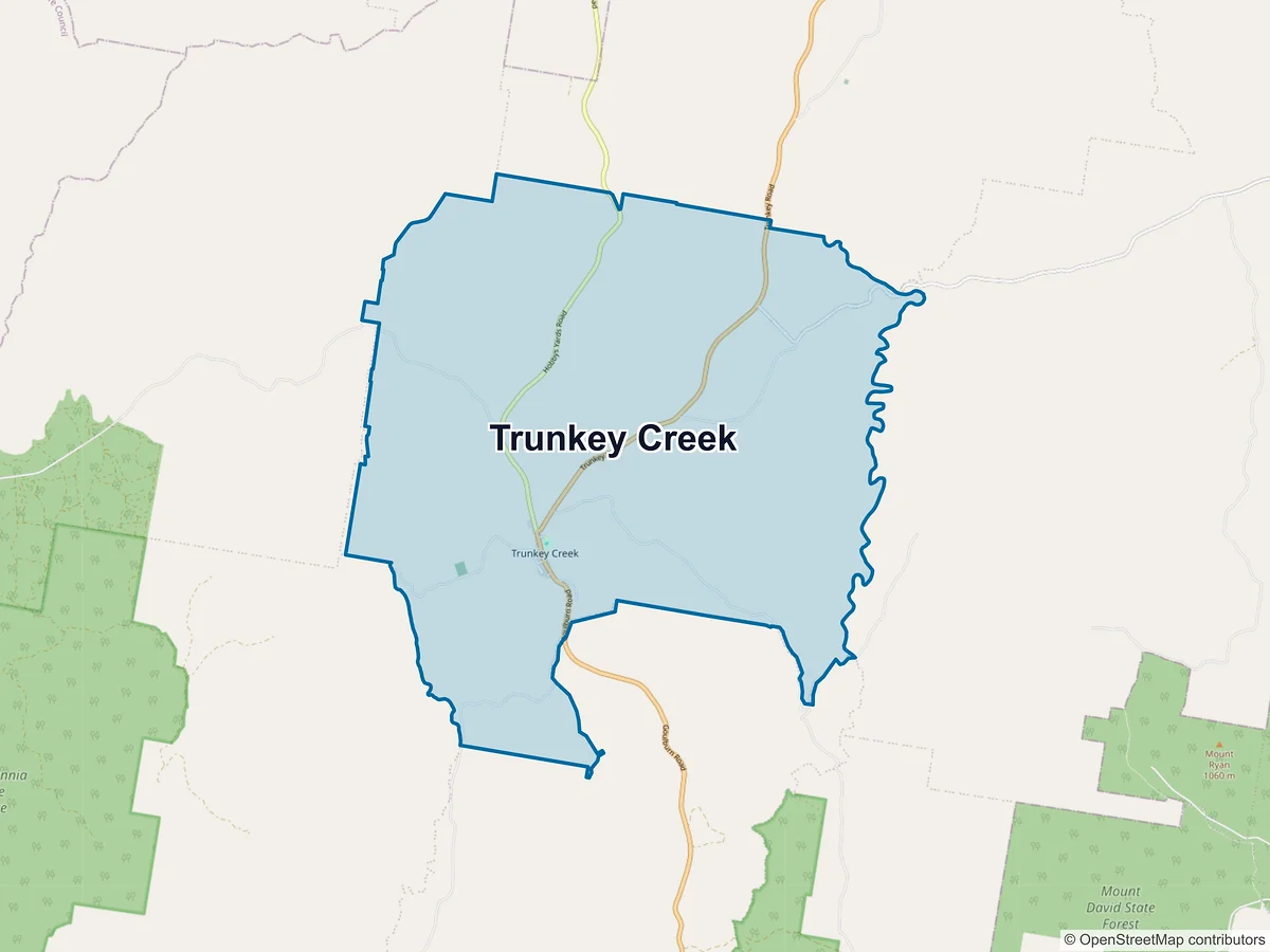 Map of Trunkey Creek, NSW, Australia