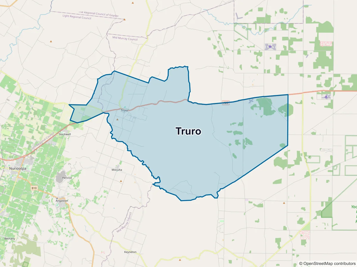 Map of Truro, SA, Australia