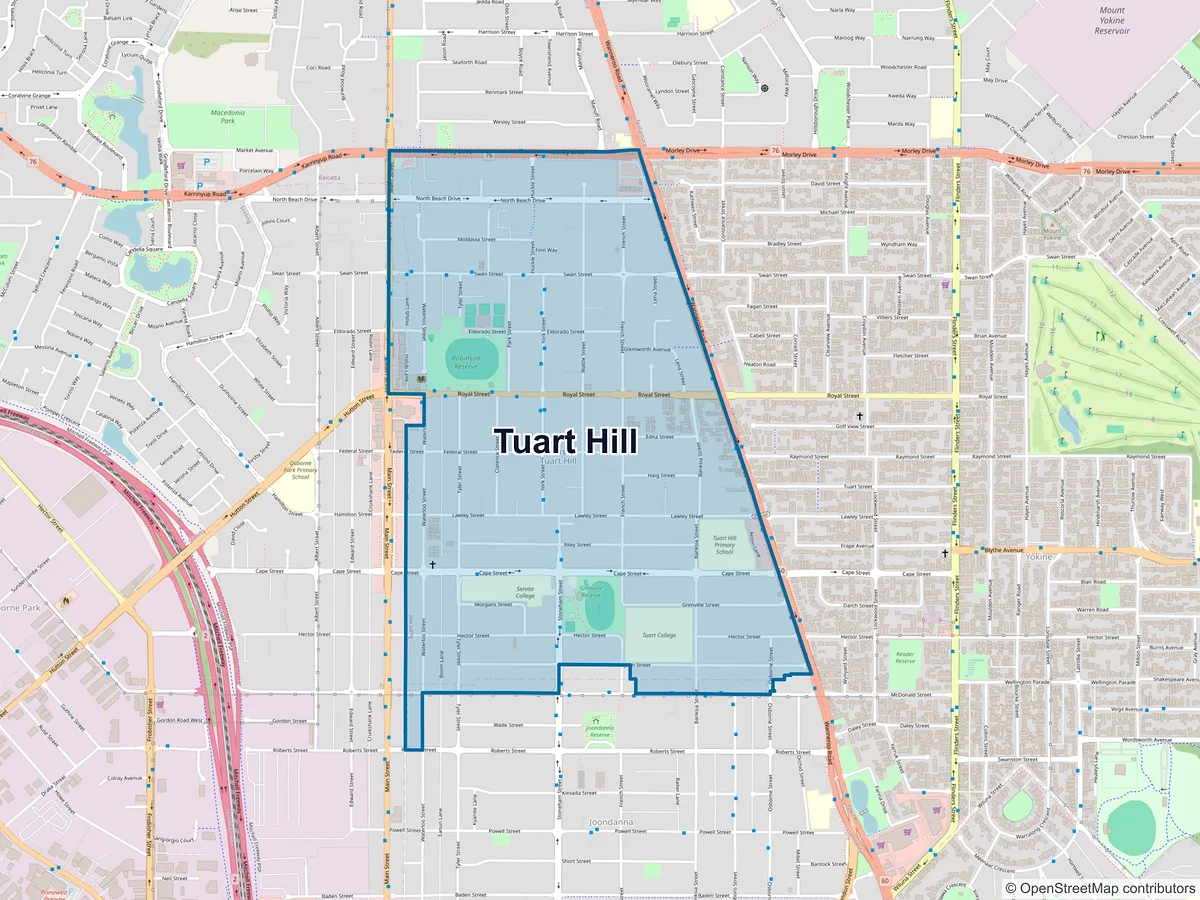 Map of Tuart Hill, WA, Australia