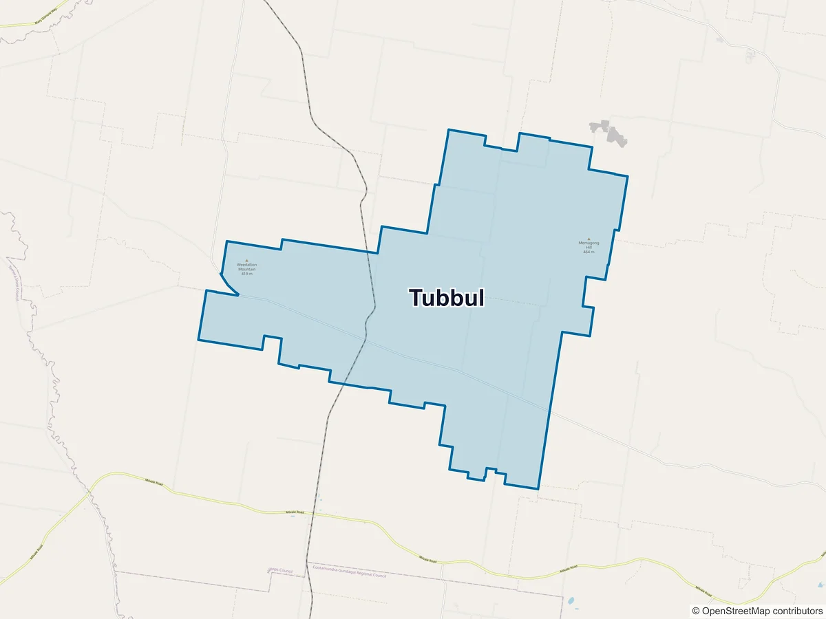 Map of Tubbul, NSW, Australia