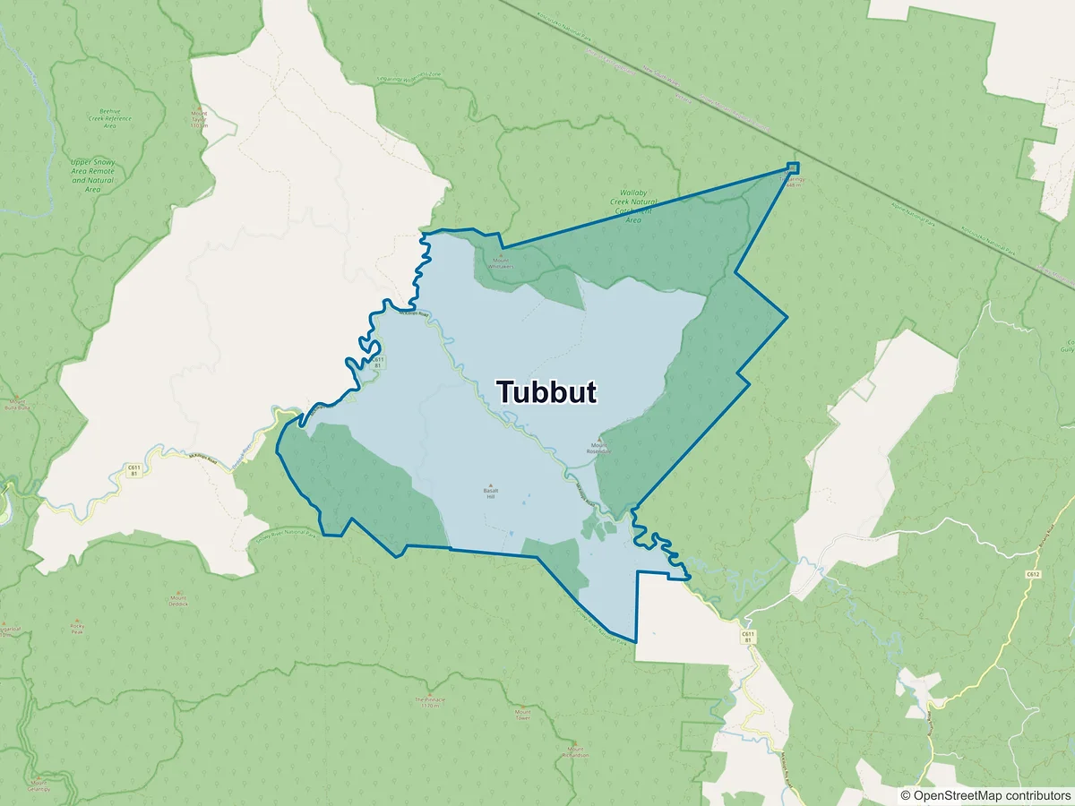 Map of Tubbut, VIC, Australia