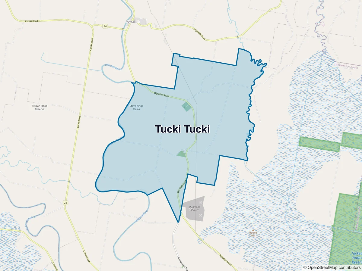 Map of Tucki Tucki, NSW, Australia