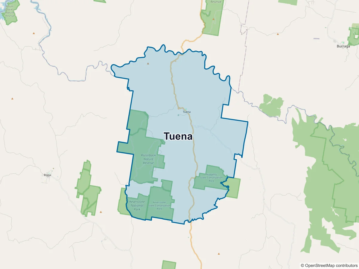 Map of Tuena, NSW, Australia
