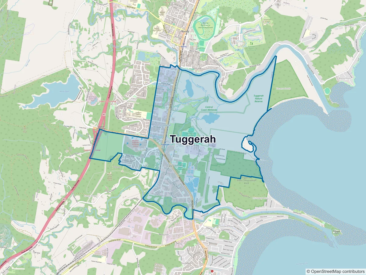 Map of Tuggerah, NSW, Australia