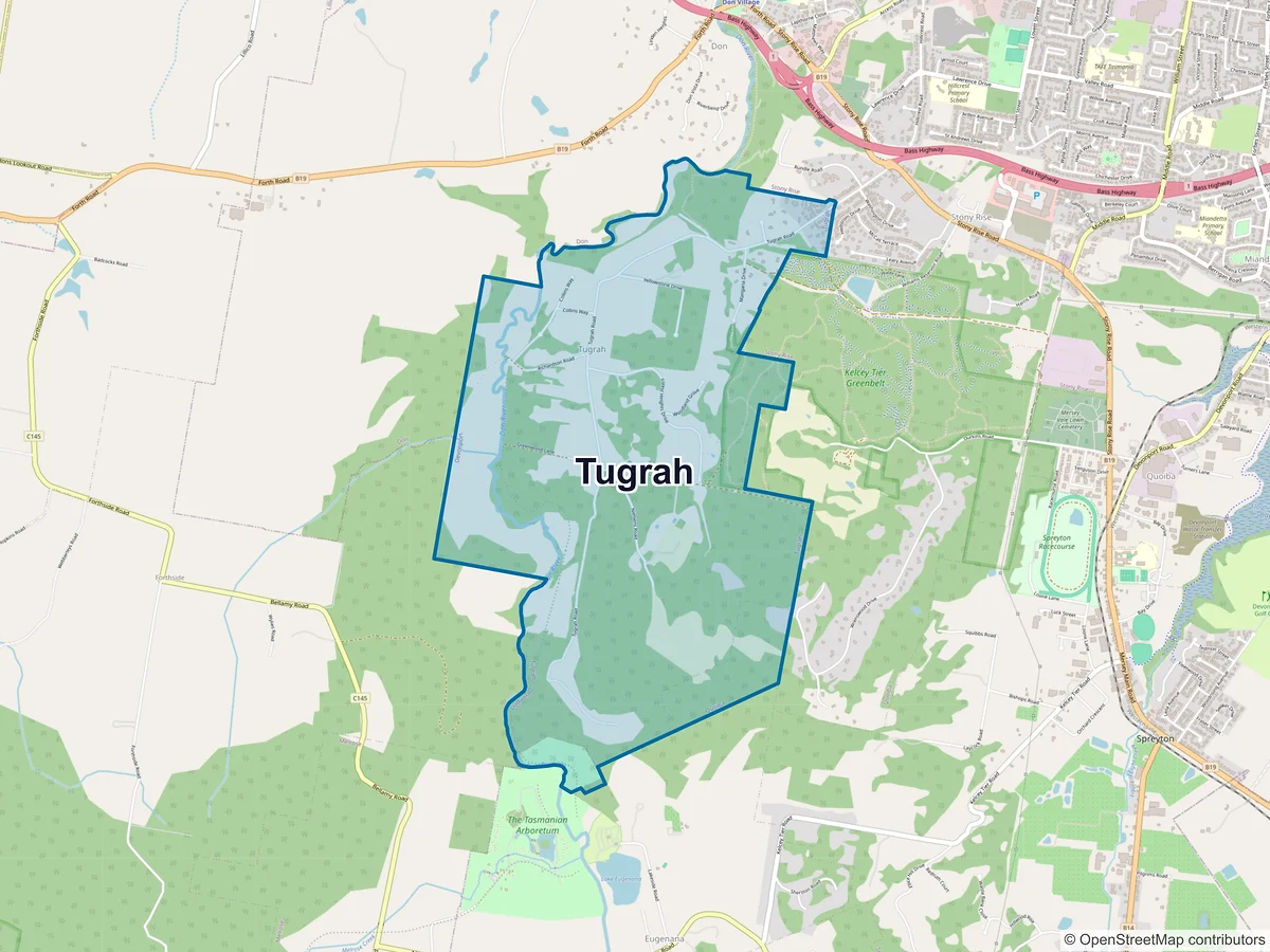 Map of Tugrah, TAS, Australia