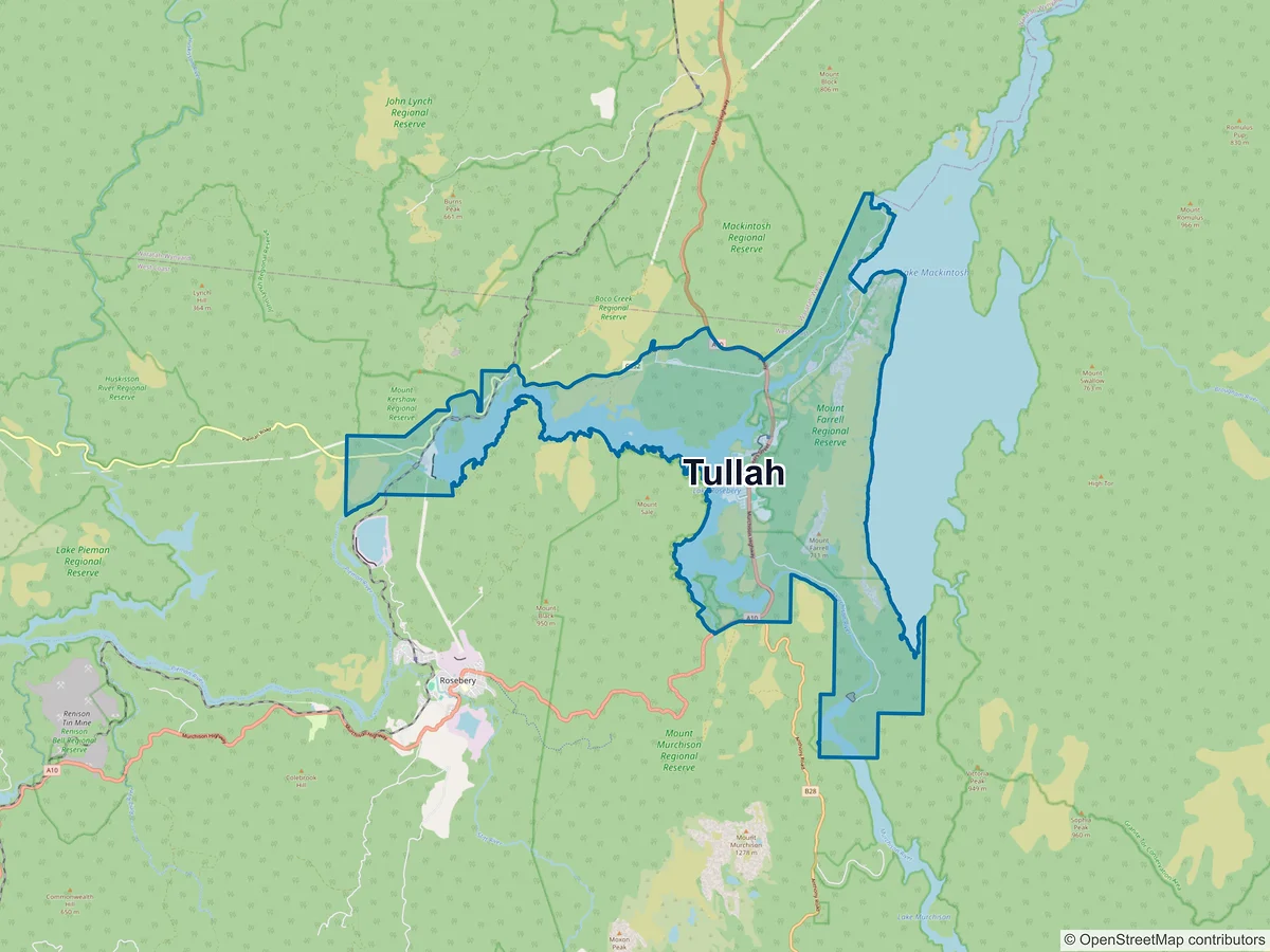 Map of Tullah, TAS, Australia