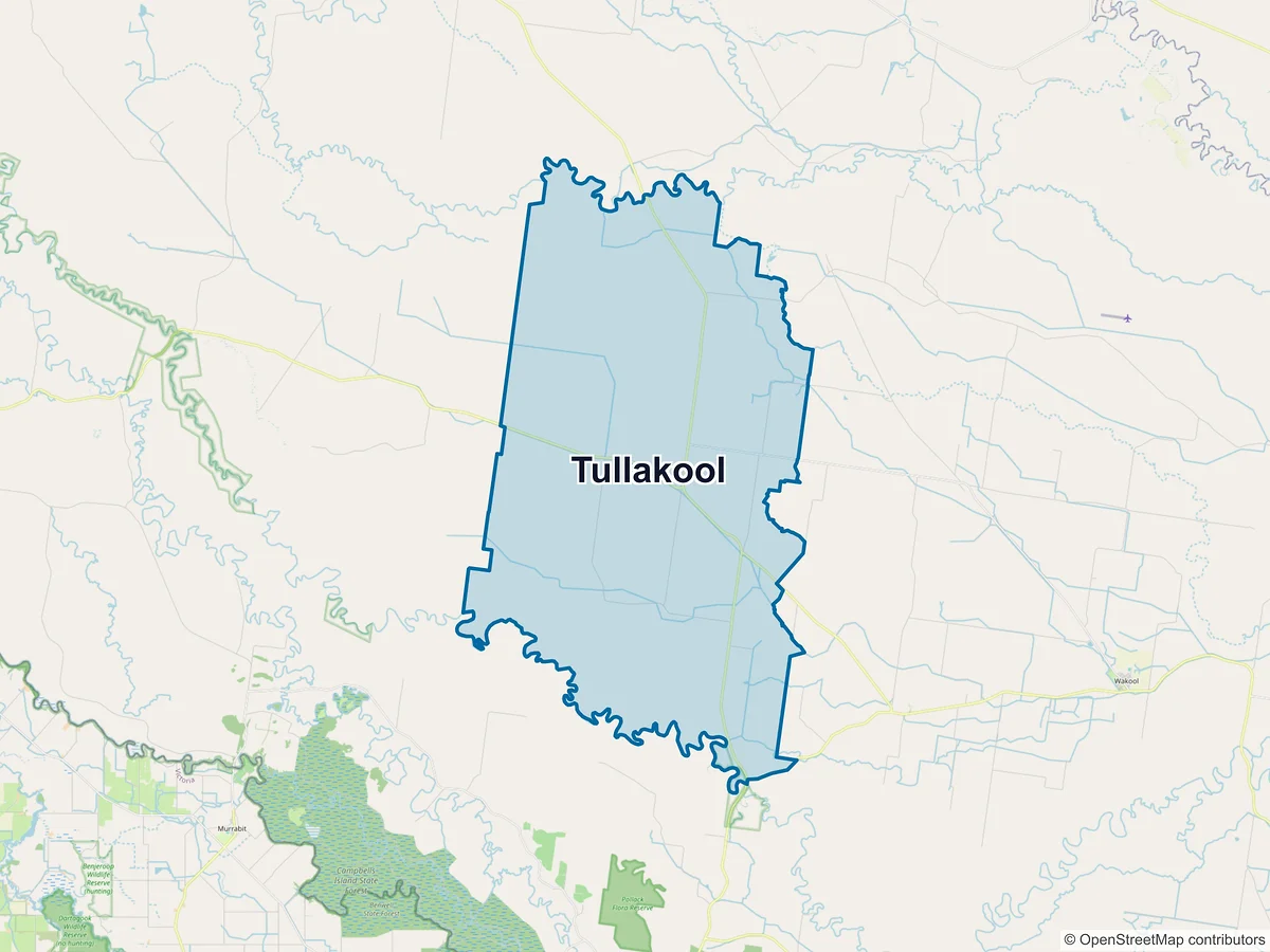 Map of Tullakool, NSW, Australia
