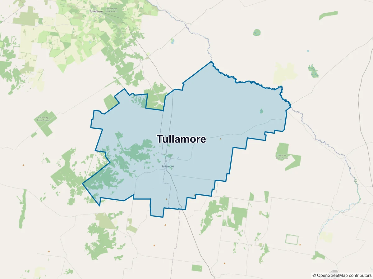 Map of Tullamore, NSW, Australia