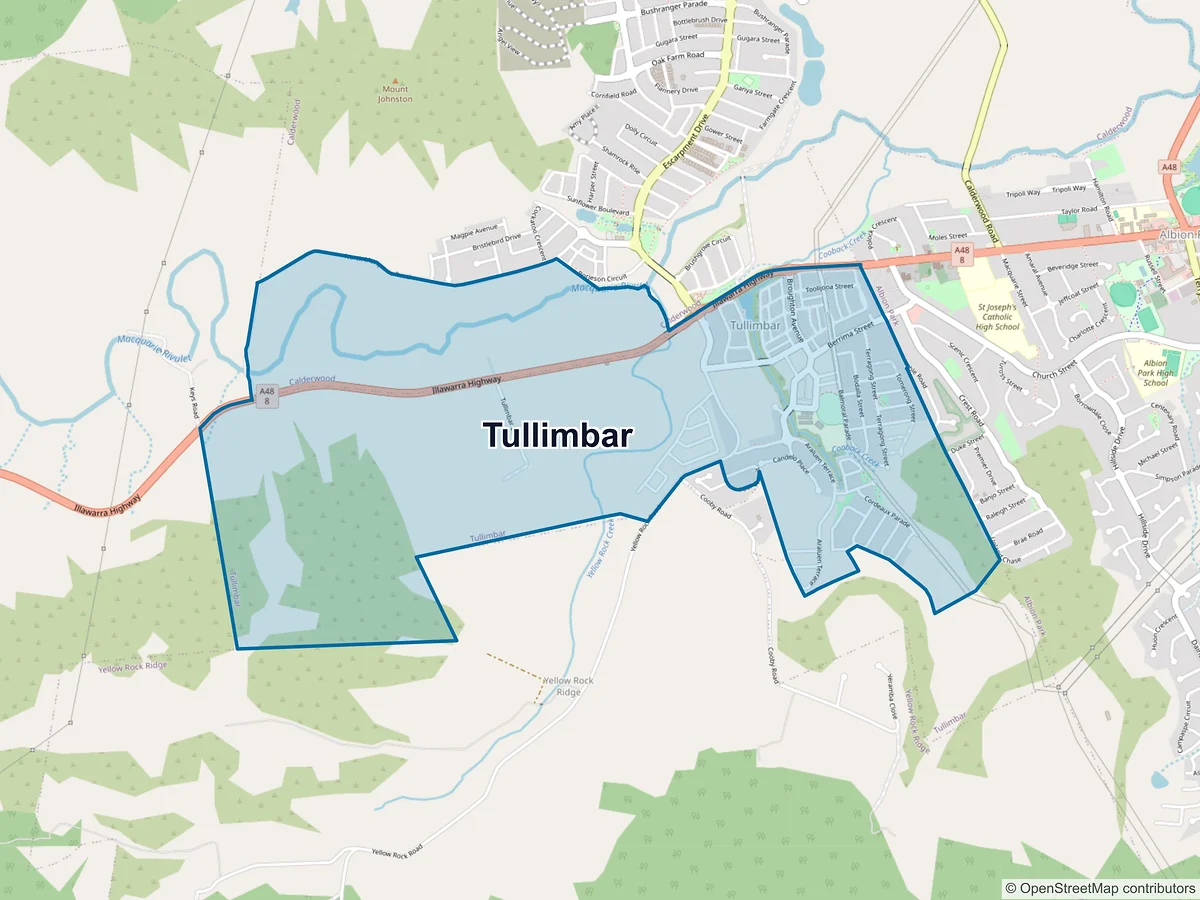 Map of Tullimbar, NSW, Australia