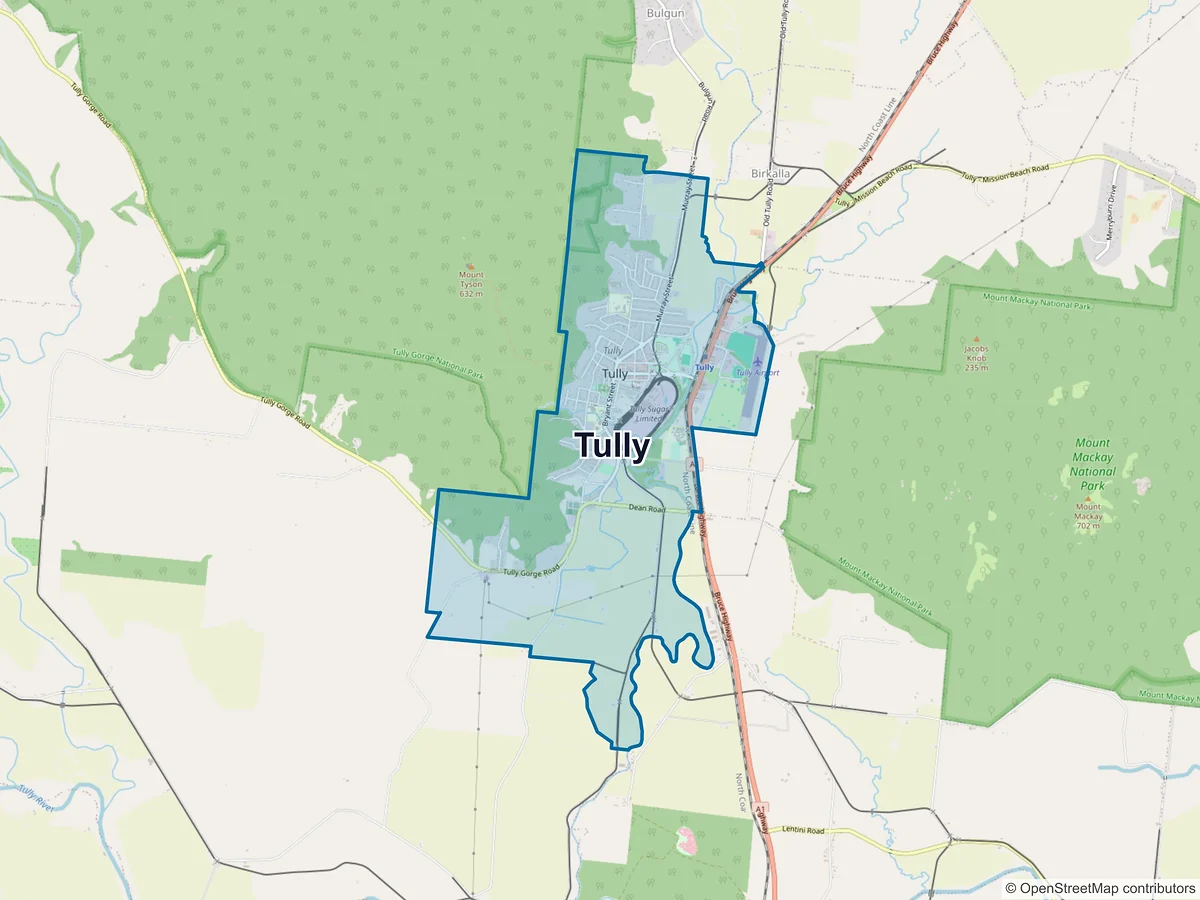 Map of Tully, QLD, Australia