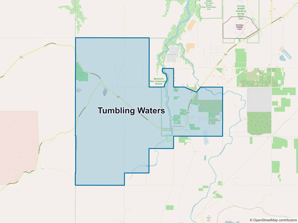 Map of Tumbling Waters, NT, Australia