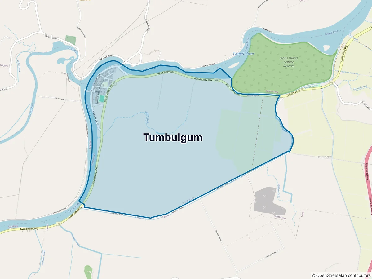 Map of Tumbulgum, NSW, Australia