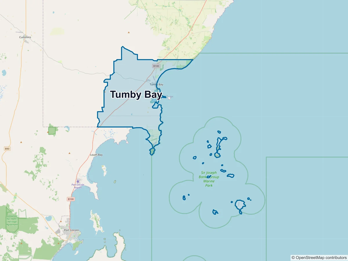 Map of Tumby Bay, SA, Australia