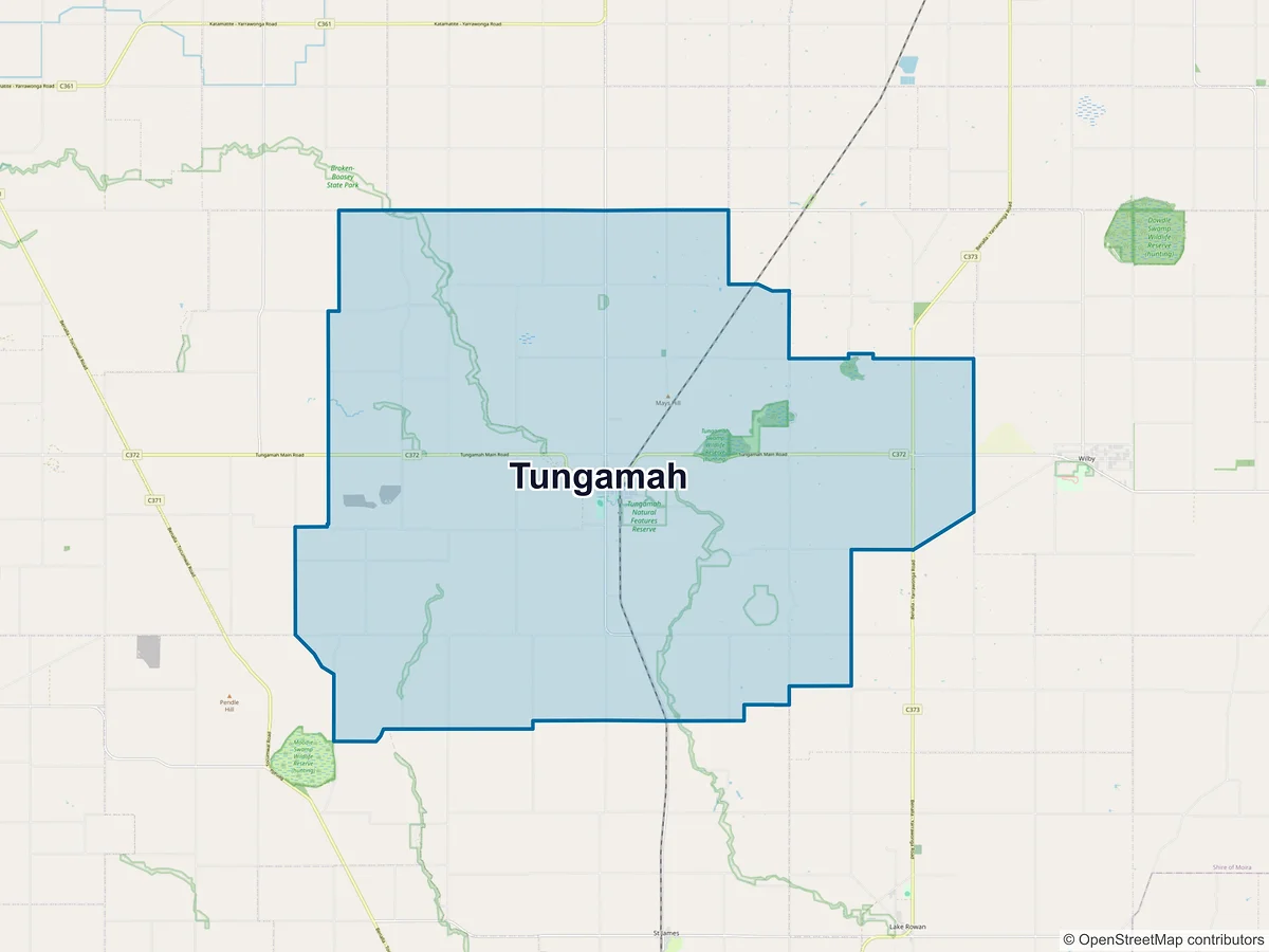 Map of Tungamah, VIC, Australia