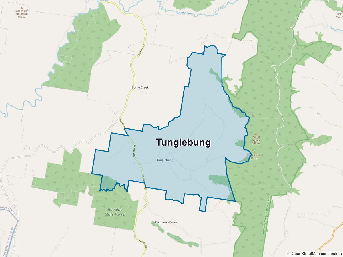 Map of Tunglebung, NSW, Australia