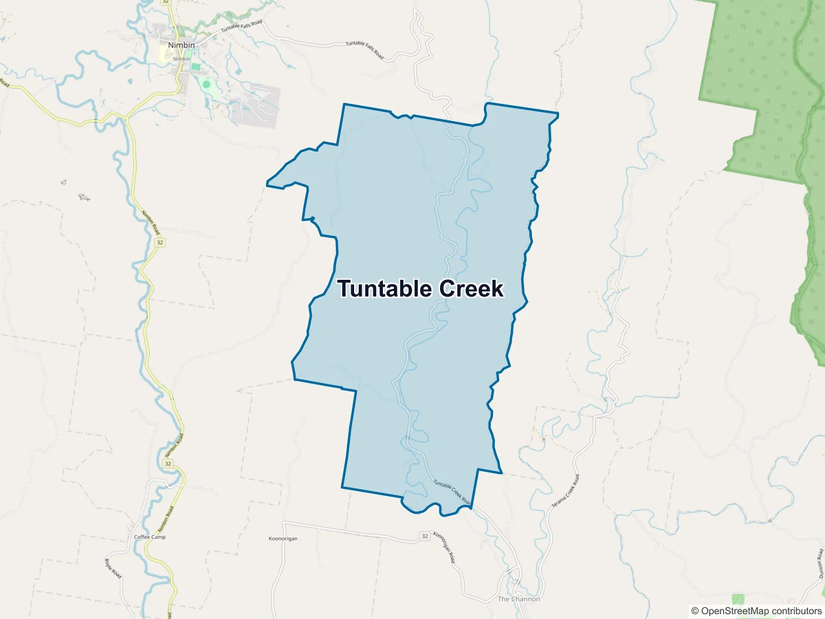 Map of Tuntable Creek, NSW, Australia