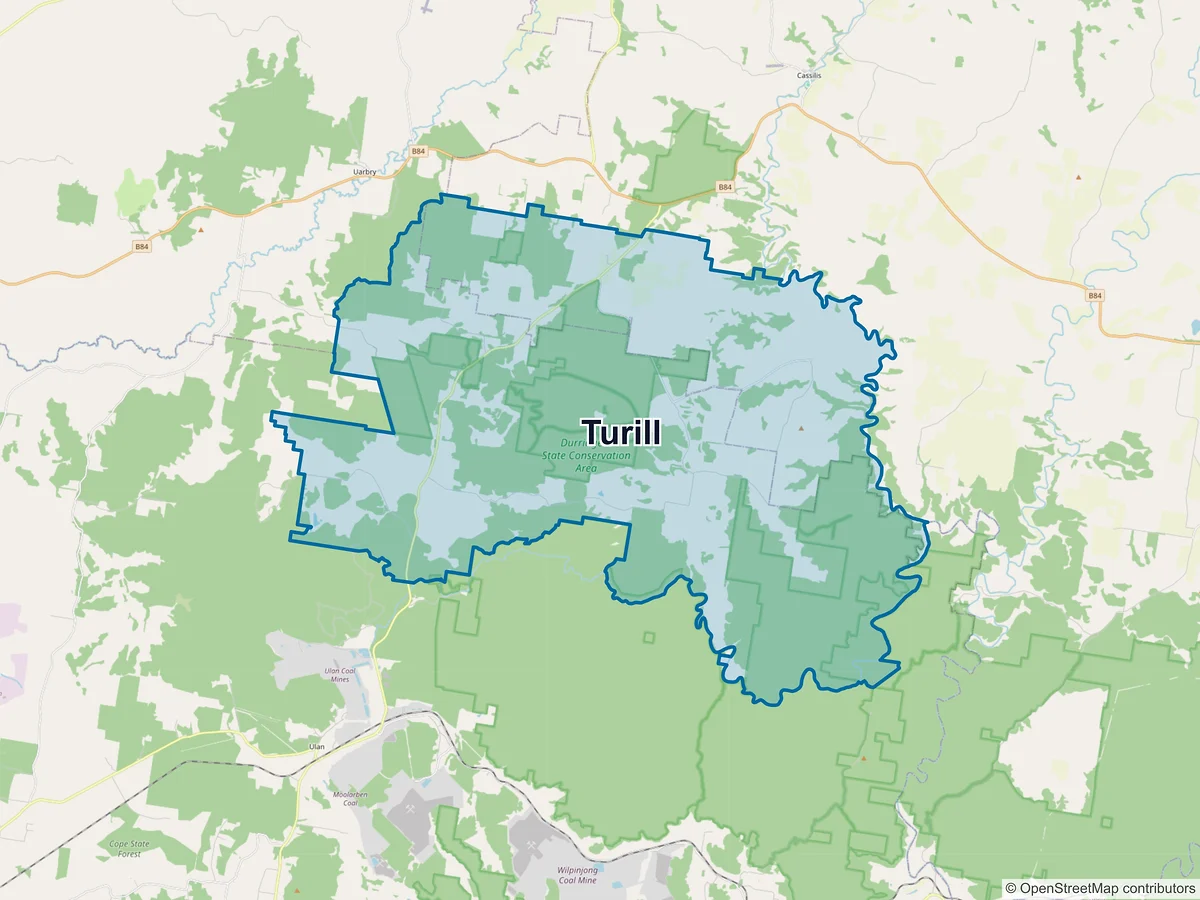 Map of Turill, NSW, Australia