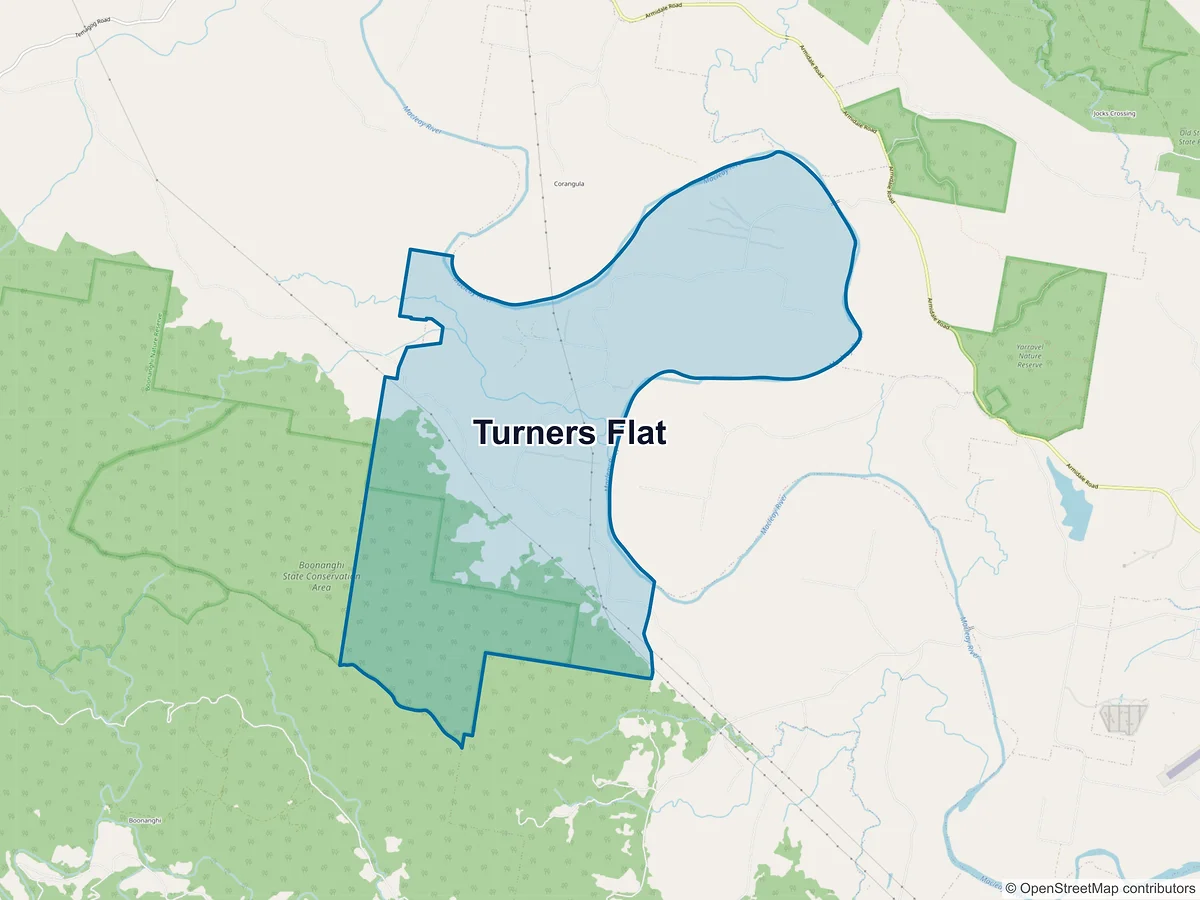 Map of Turners Flat, NSW, Australia