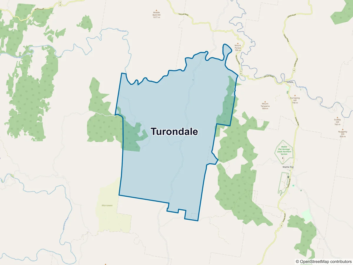 Map of Turondale, NSW, Australia