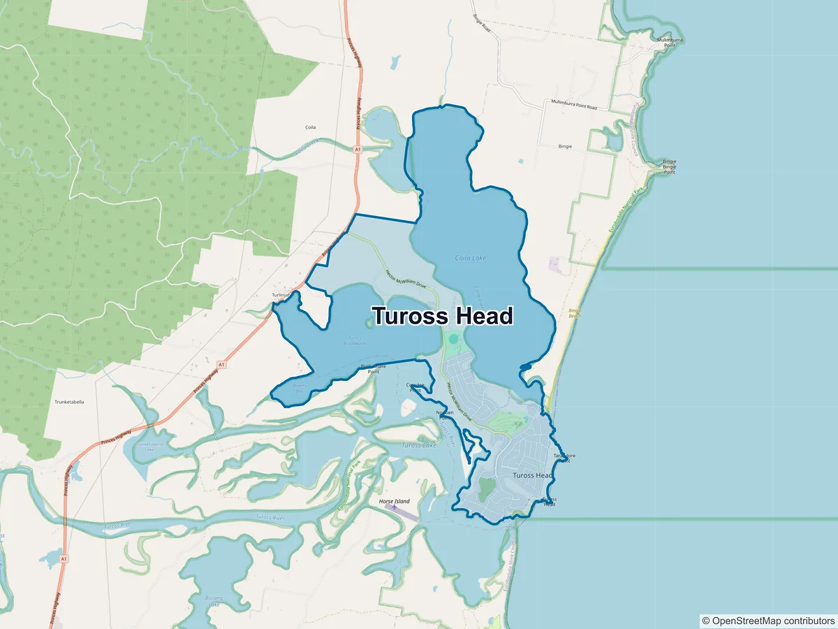 Map of Tuross Head, NSW, Australia