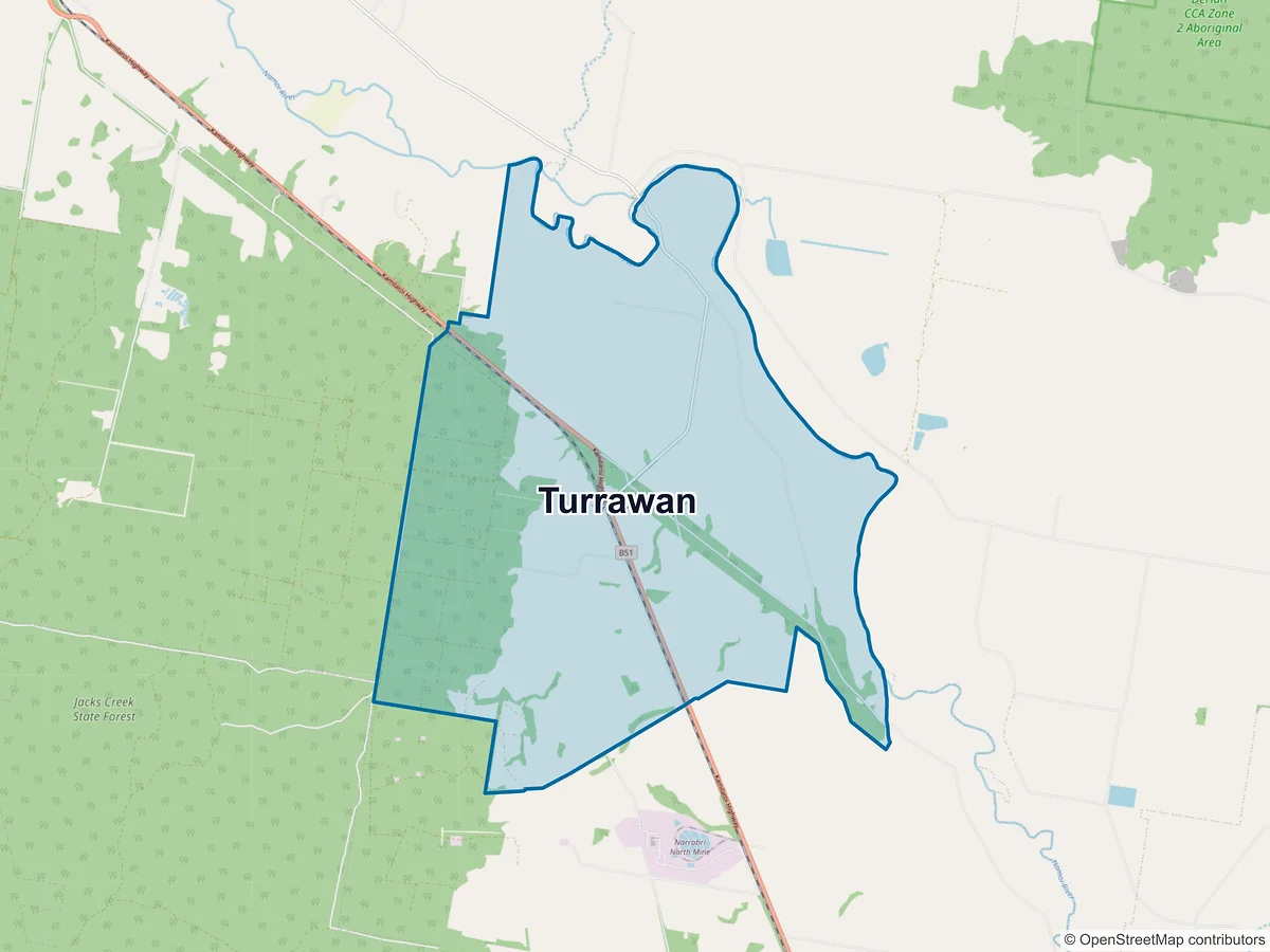 Map of Turrawan, NSW, Australia