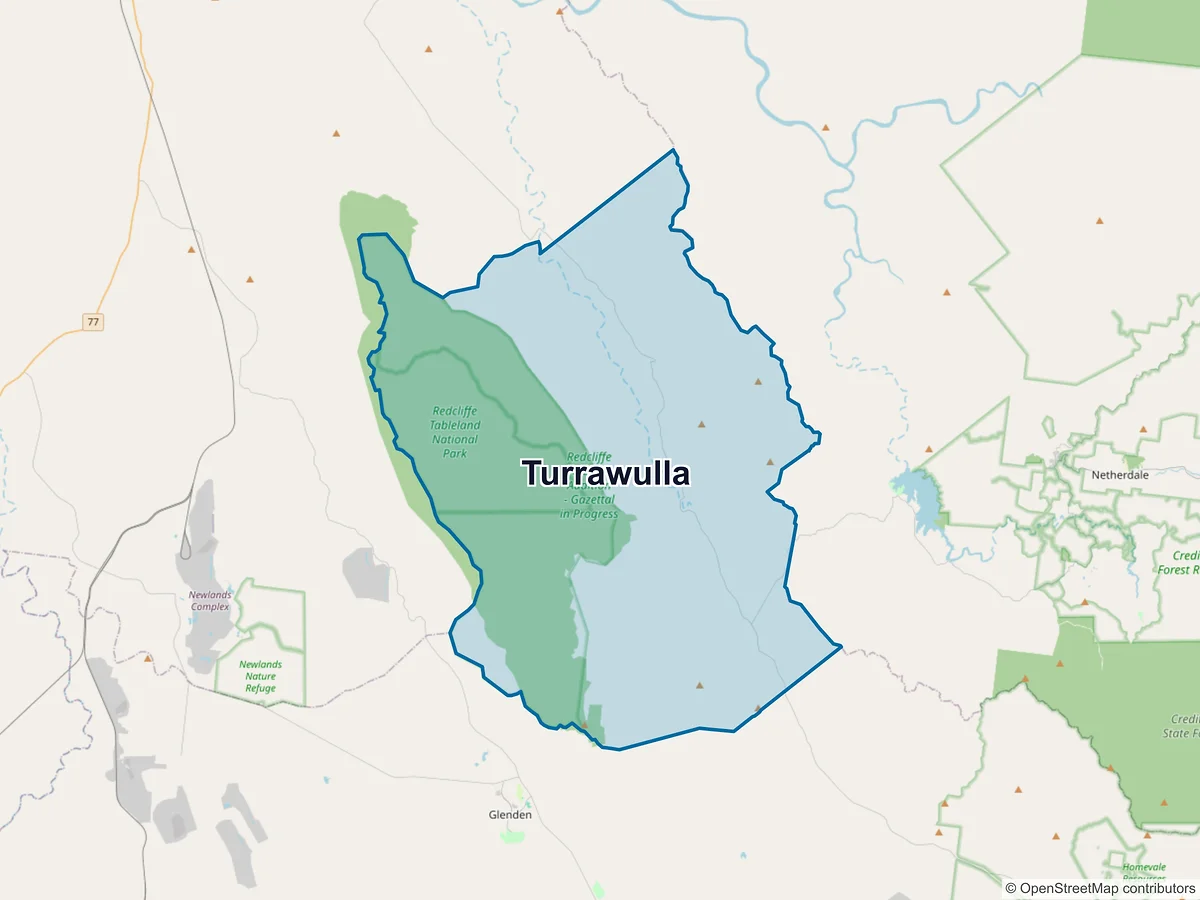 Map of Turrawulla, QLD, Australia