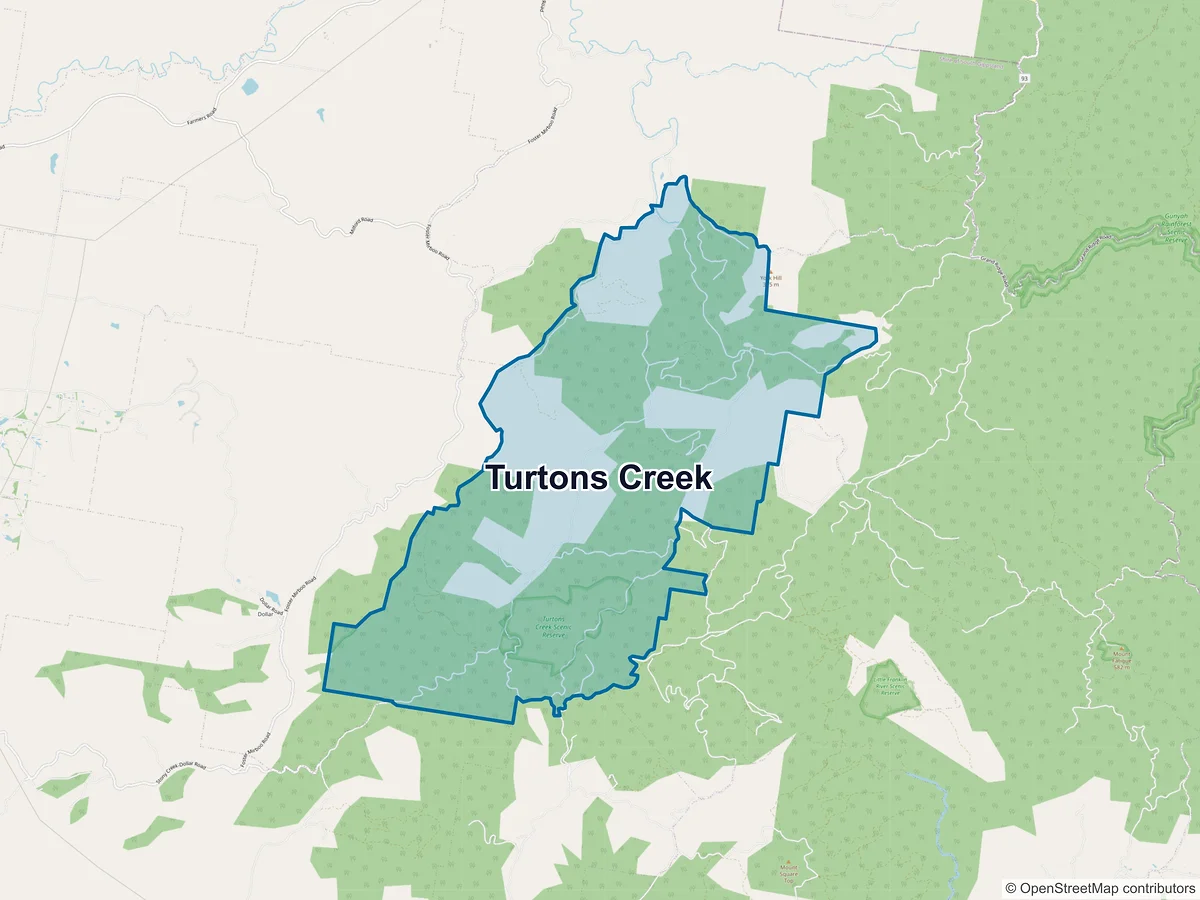 Map of Turtons Creek, VIC, Australia