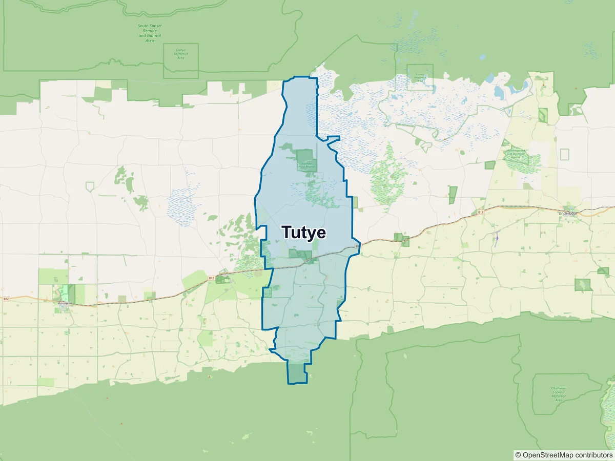 Map of Tutye, VIC, Australia