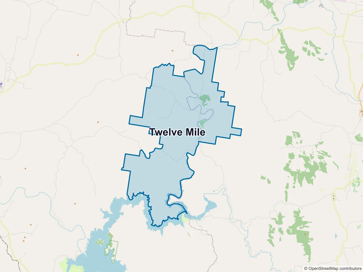 Map of Twelve Mile, NSW, Australia