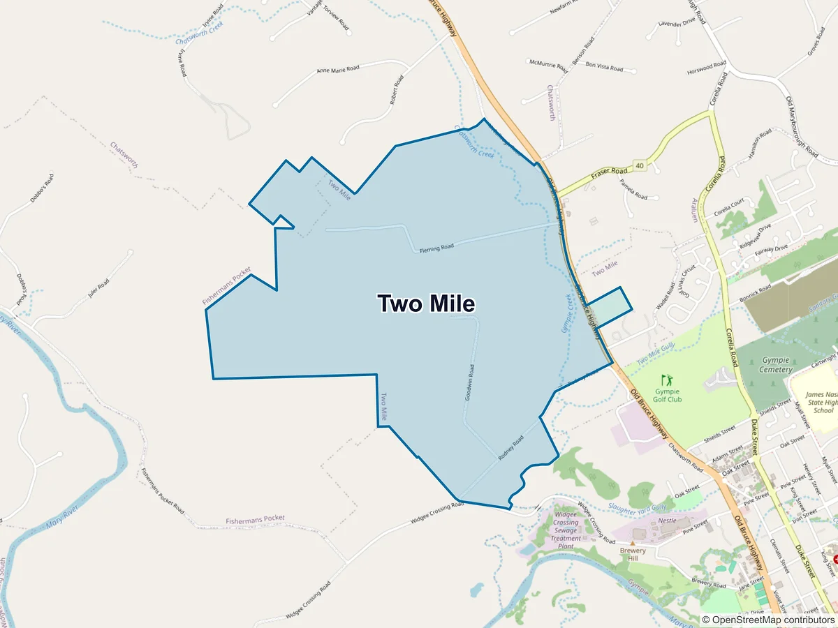 Map of Two Mile, QLD, Australia