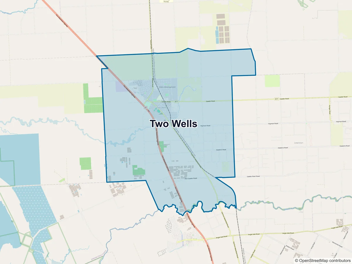 Map of Two Wells, SA, Australia