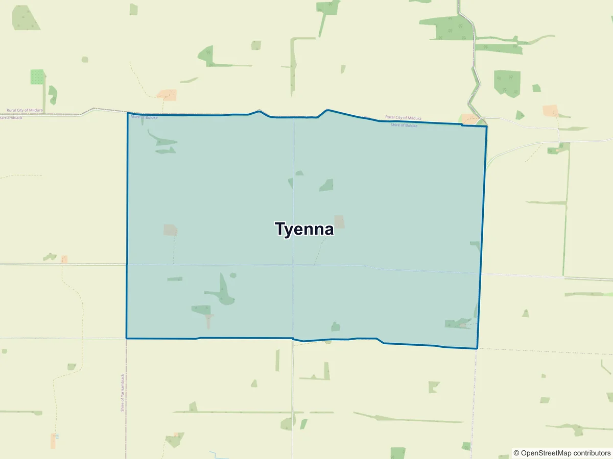 Map of Tyenna, VIC, Australia