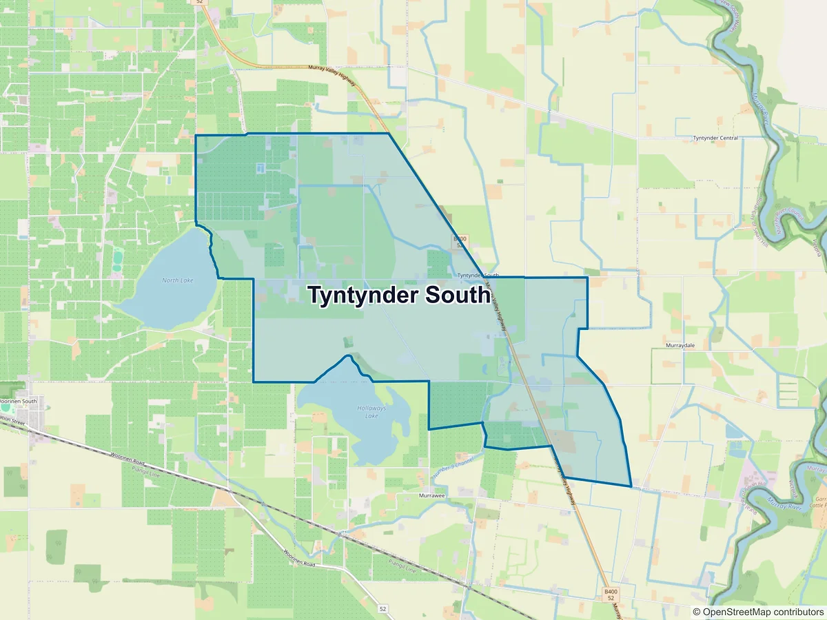 Map of Tyntynder South, VIC, Australia