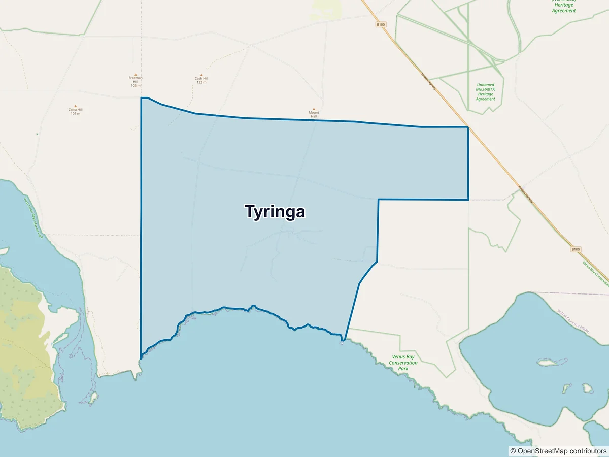 Map of Tyringa, SA, Australia