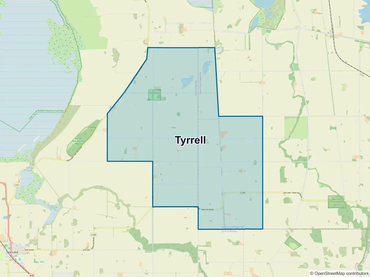 Map of Tyrrell, VIC, Australia